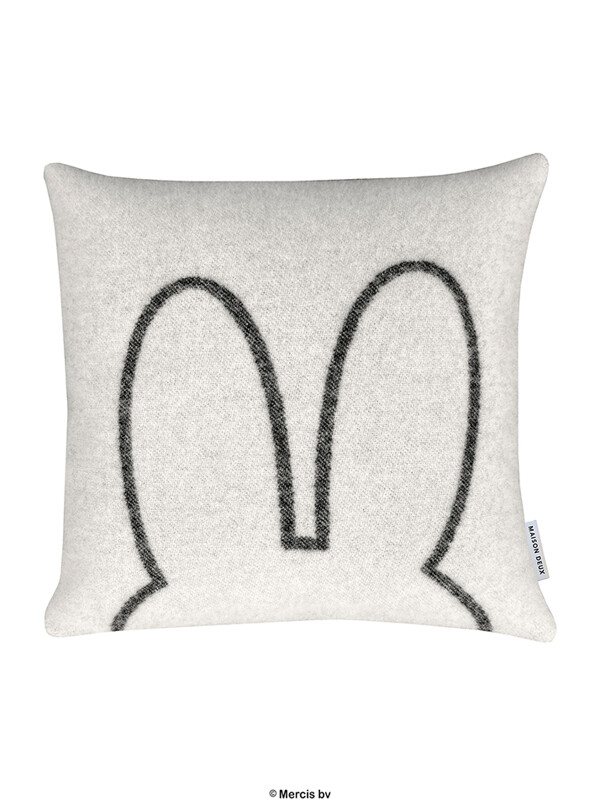 [Maison Deux X Miffy] Miffy Lambswool Cushion Cover - Black (50 x 50)