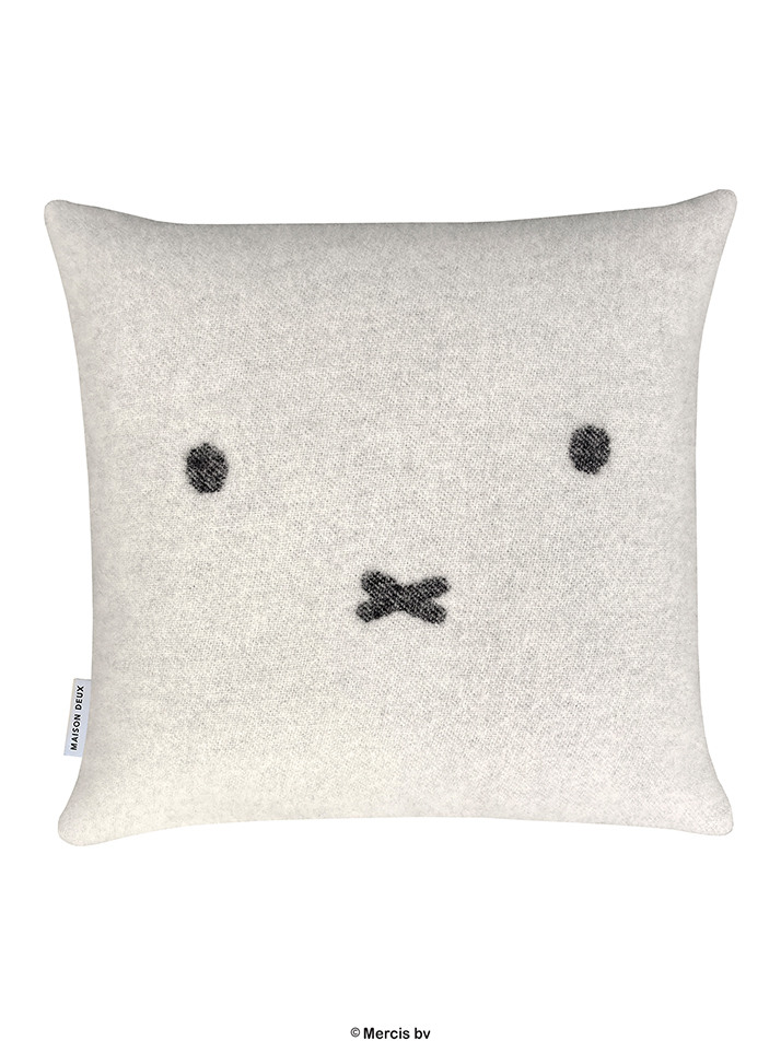 [Maison Deux X Miffy] Miffy Lambswool Cushion Cover - Black (50 x 50)
