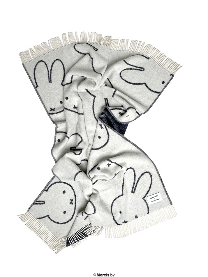 [Maison Deux X Miffy] Miffy Lambswool Cushion Cover - Black (50 x 50)