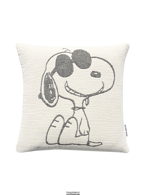 [Maison Deux X Peanuts] Cotton Cushion Cover Sunglasses - Black (50 x 50)