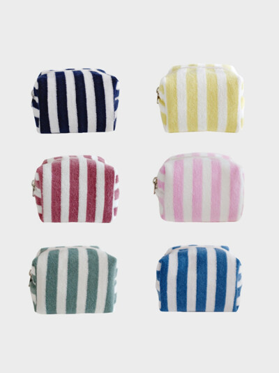 Stripe terry pouch (6color, 2sizes)