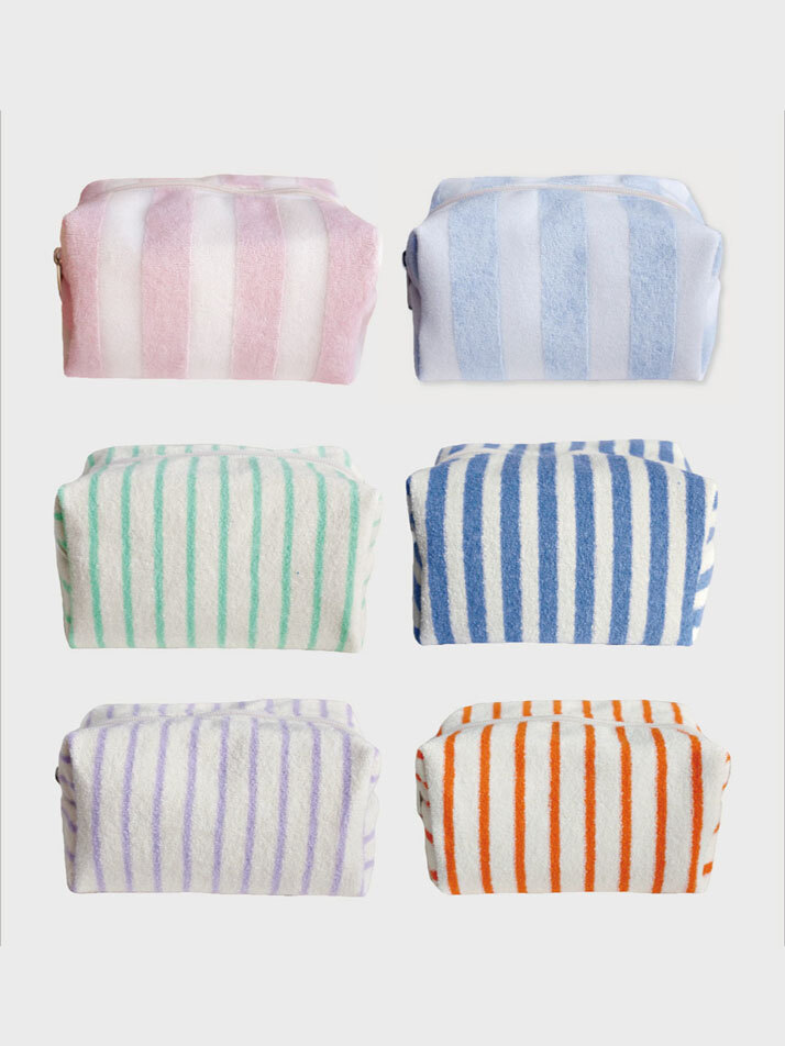 Stripe Terry Pouch (6colors, 2Sizes)