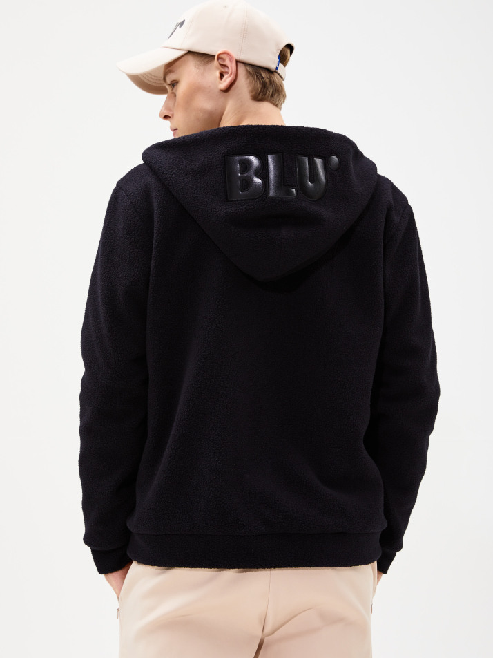 [BLUDOT] FLEECE HOOD ZIP-UP_BK