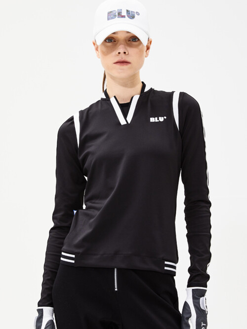 [BLUDOT] COLOR MATCHING SLEEVELESS_BK