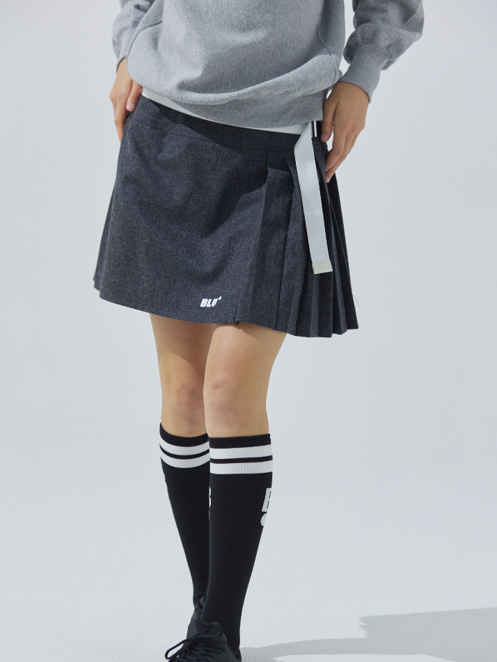 [BLUDOT] WOOL PLEATS_GY