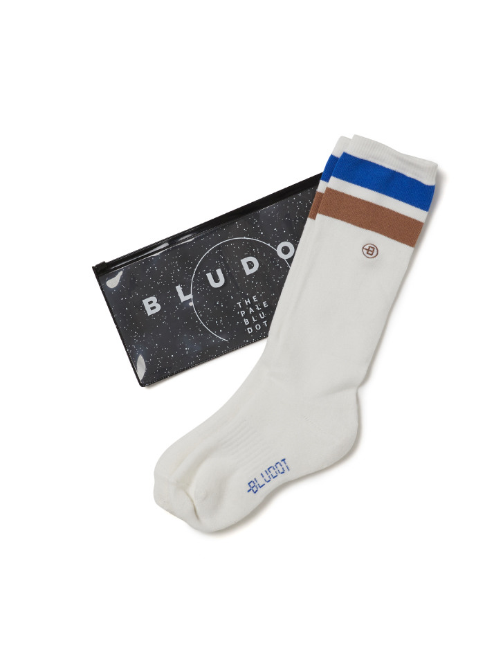 [BLUDOT] DASH B POINT KNEE-SOCKS_WH