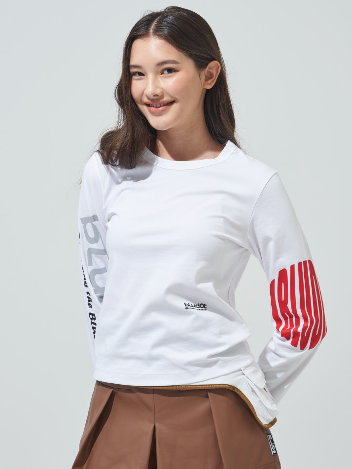 [BLUDOT] 아트워크 프린팅 긴팔 티셔츠_WH