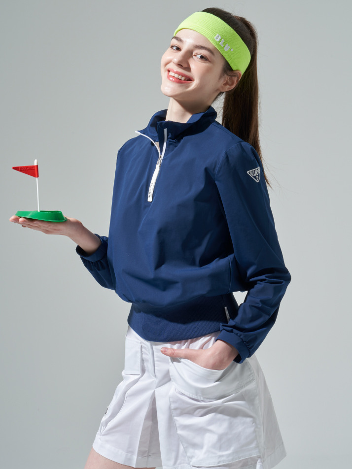 [BLUDOT] 하프집업 스포츠 블라우스 Plus_BL