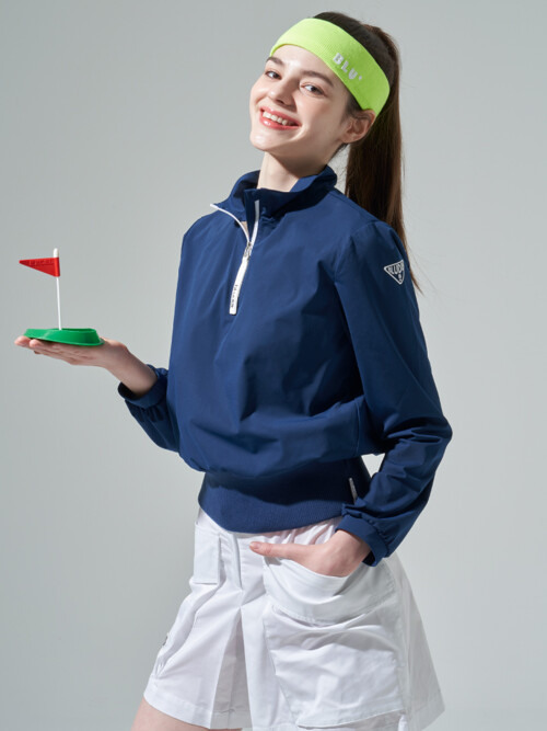 [BLUDOT] 하프집업 스포츠 블라우스 Plus_BL