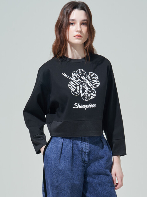 [SHOWPIECE] 시그니처 아트워크 스웻셔츠_BK