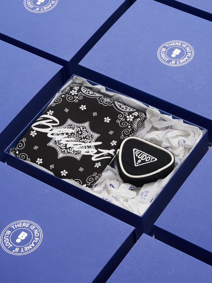 [BLUDOT] 블루닷 블랙 에코백+삼각 볼케이스 세트_BW