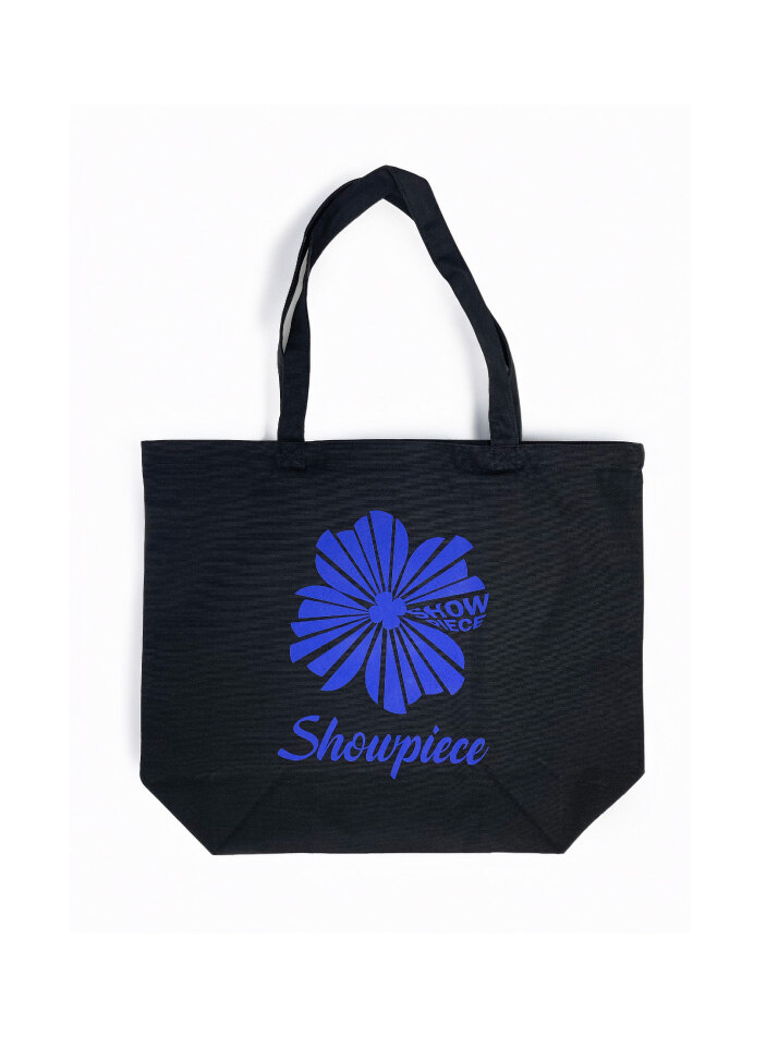 [SHOWPIECE] 컷팅 클로버 그래픽 캔버스 에코백 라지_BL