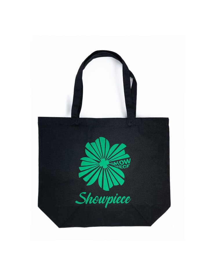 [SHOWPIECE] 컷팅 클로버 그래픽 캔버스 에코백 라지_GN