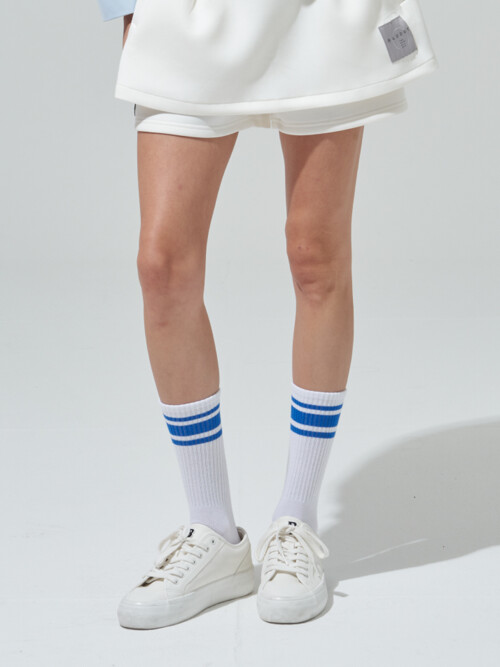 [BLUDOT] 블루 3줄 스트라이프 양말_WH