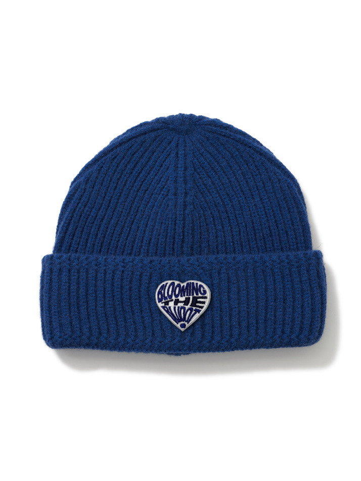 [BLUDOT] 하트 와펜 포인트 니트 비니_BL