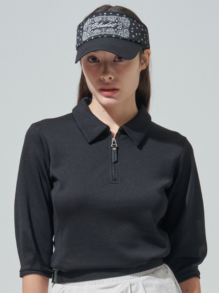 [BLUDOT] 반다나 프린트 썬바이저_BK