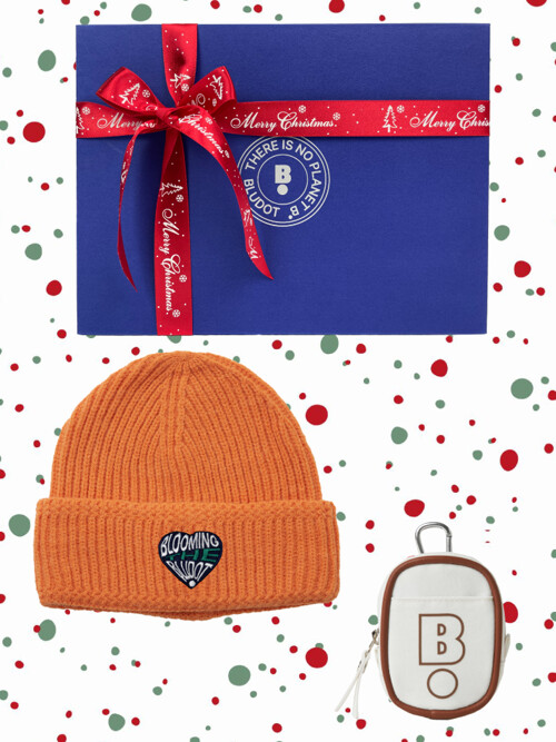 [BLUDOT] 블루닷 하트 비니 + 볼케이스 세트_OR