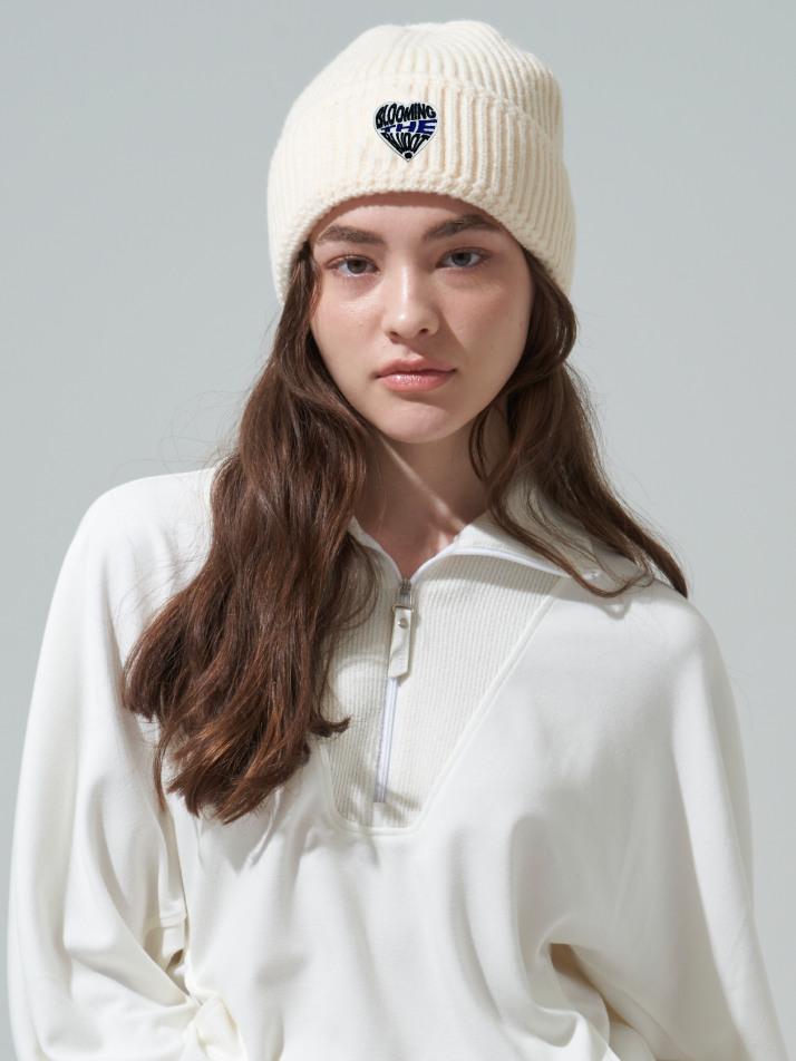 [BLUDOT] 하트 와펜 포인트 니트 비니_IV