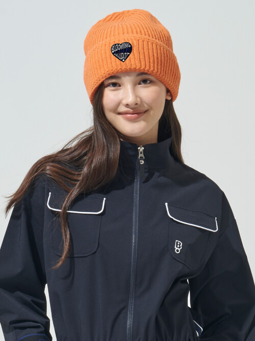 [BLUDOT] 하트 와펜 포인트 니트 비니_OR