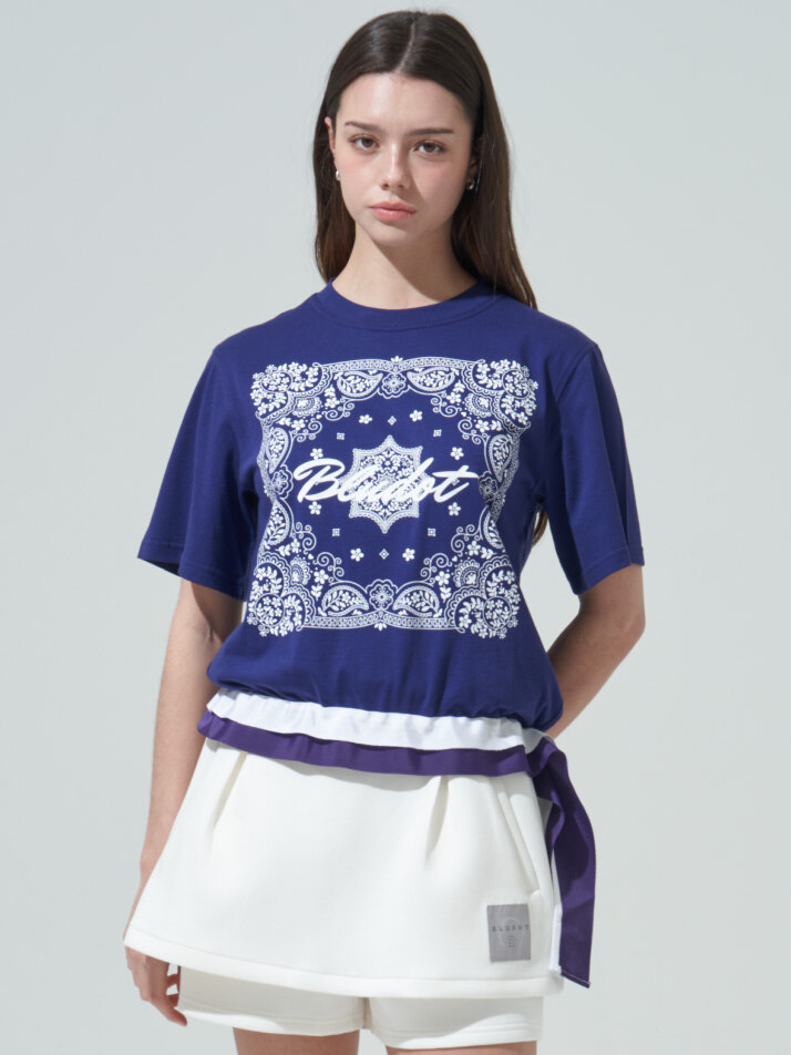 [BLUDOT] 반다나 그래픽 테이프 포인트 티셔츠_VI