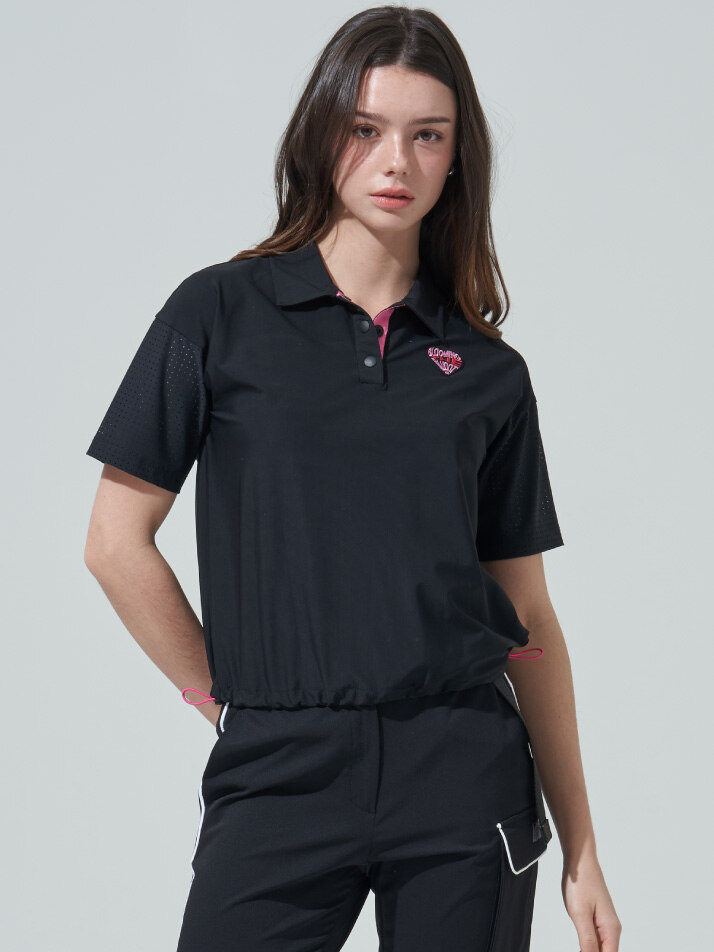 [BLUDOT] 하이 퍼포먼스  투어핏 카라 티셔츠_BK