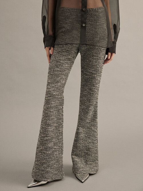 Tweed Jersey Pants Black & White