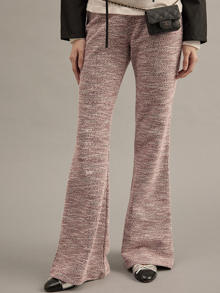 Tweed Jersey Pants Pink