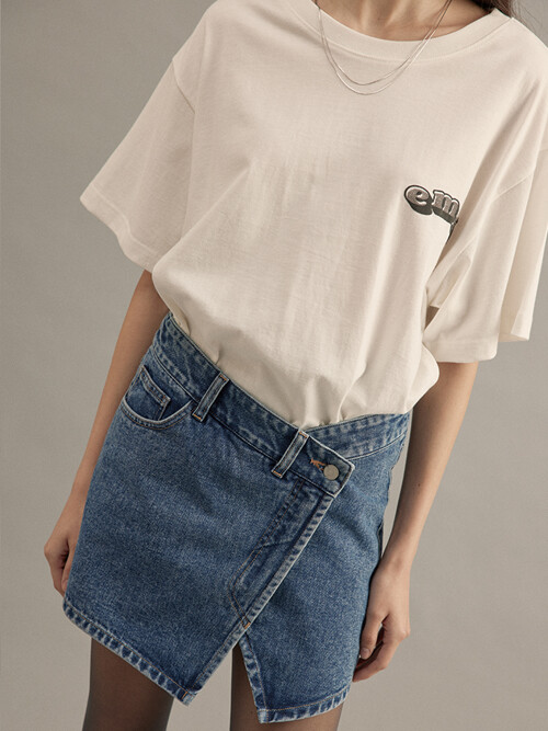 Denim Wrap Skirt Blue