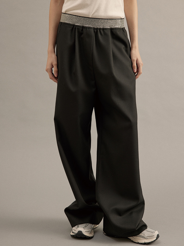 Silver Banding Slacks Black
