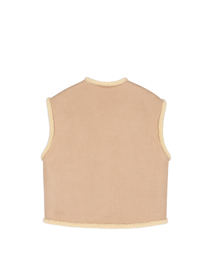 DOROTHY REVERSIBLE FAUX FUR VEST - HONEY CREAM