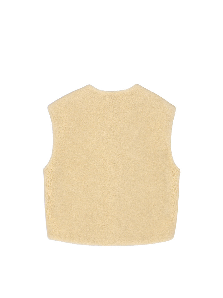 DOROTHY REVERSIBLE FAUX FUR VEST - HONEY CREAM