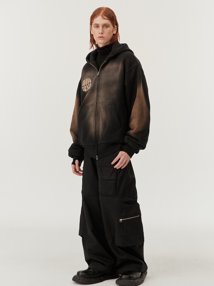 Planet Logo Hoodie Zip-up Black