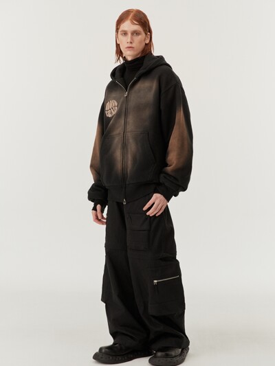 Planet Logo Hoodie Zip-up Black