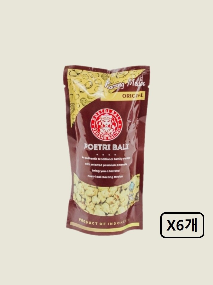 [뿌뜨리발리] 메단 스타일 후라이드 피넛 75g x6개