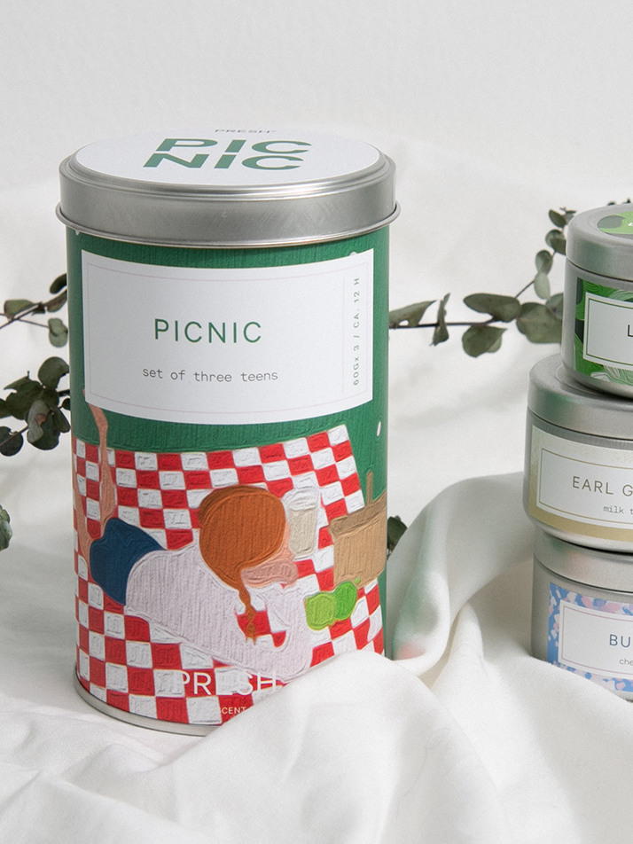 PRESH 통조림 캔들 향초 SMALL 3P 세트 60g x 3개입 GIFT