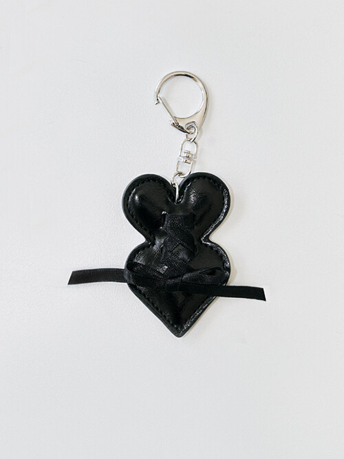 Double heart keyring_black