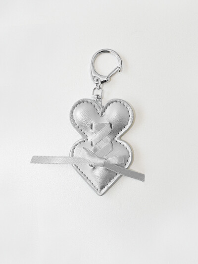 Double heart keyring_silver