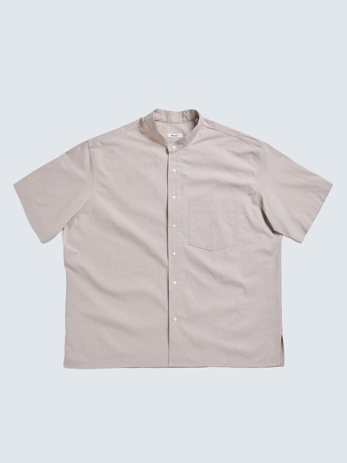 (uni) Lazed over short sleeve cotton g.beige