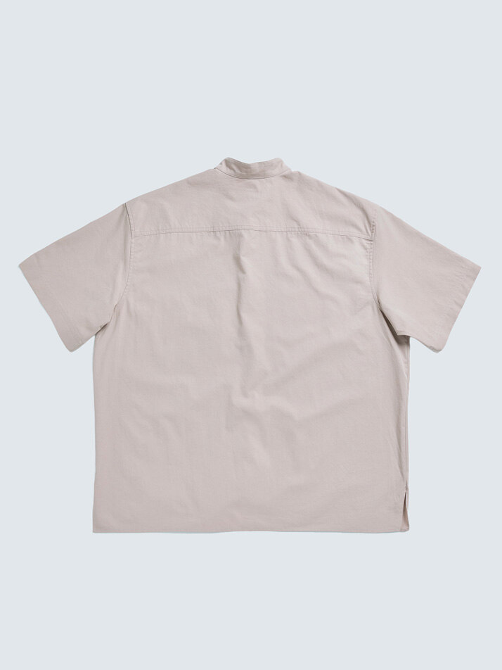 (uni) Lazed over short sleeve cotton g.beige
