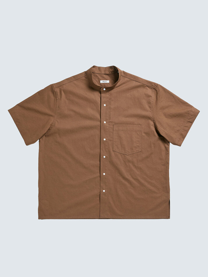 (uni) Lazed over short sleeve cotton brown