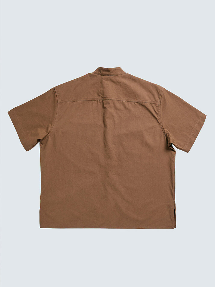 (uni) Lazed over short sleeve cotton brown