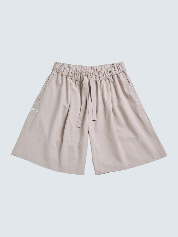 (uni) Lazed short pants cotton g.beige