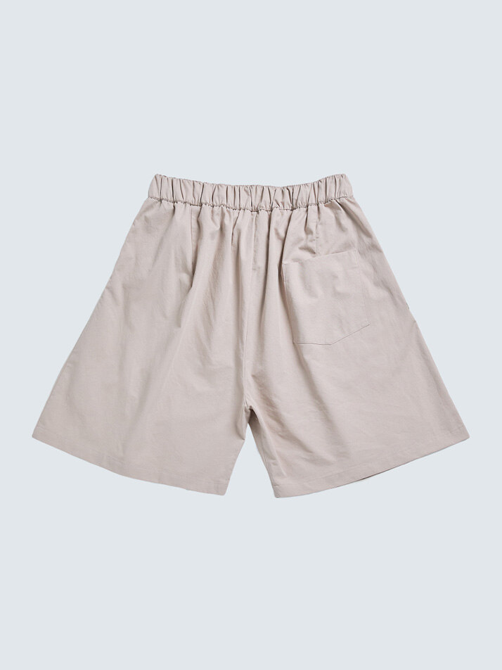 (uni) Lazed short pants cotton g.beige
