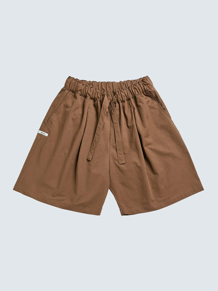 (uni) Lazed short pants cotton brown