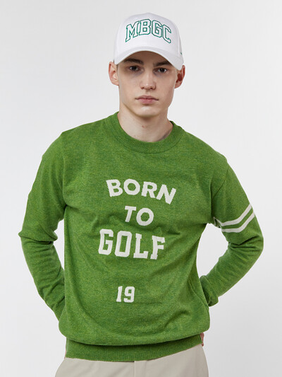 BORN TO GOLF CREW-NECK SWEATER 본투골프 크루넥 스웨터 GREEN
