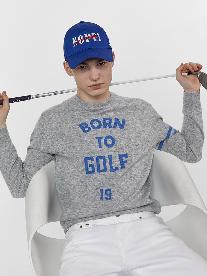 BORN TO GOLF CREW-NECK SWEATER 본투골프 크루넥 스웨터 GREY