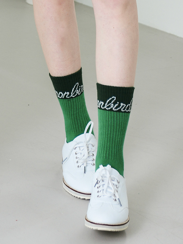 LOGO PLAY SPORTS SOCKS 미들 스포츠 삭스 GREEN