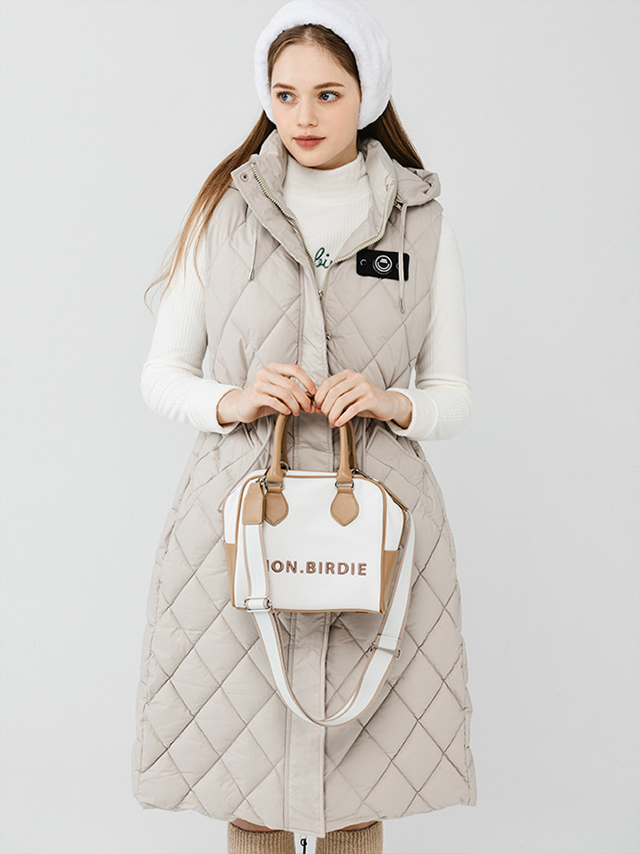 스트링 패딩 롱베스트 L.BEIGE