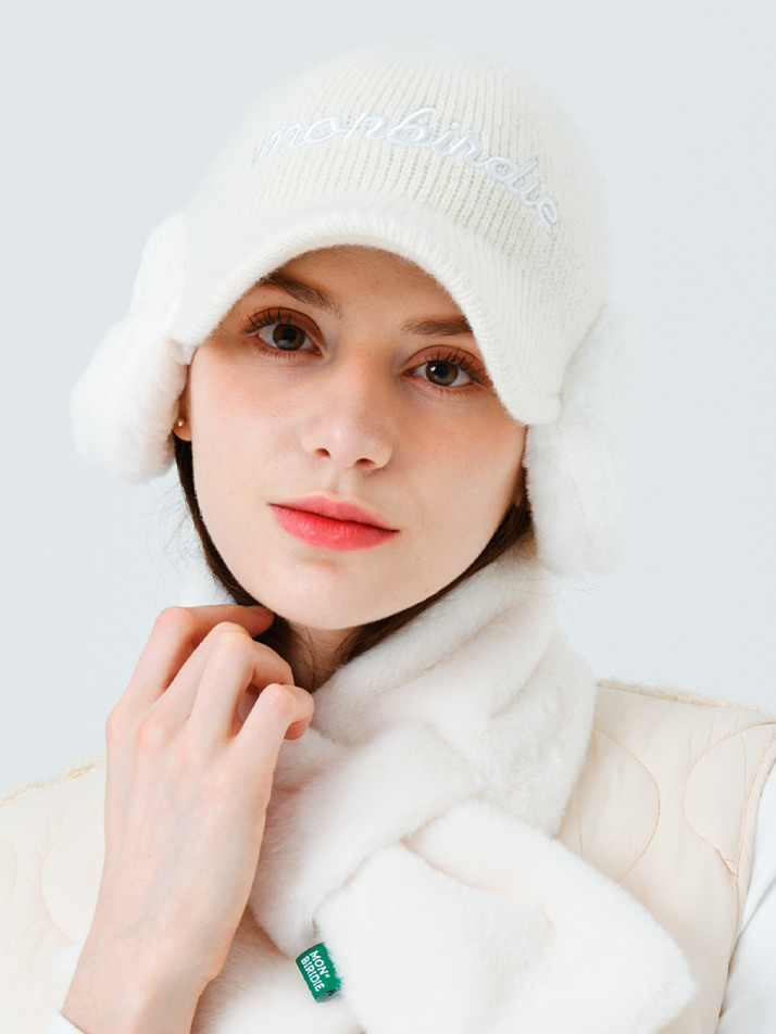 마일드 부클자수 니트 캡 CREAM