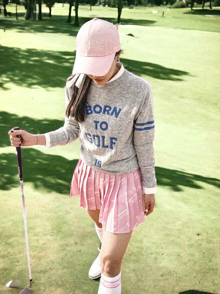BORN TO GOLF CREW-NECK SWEATER 본투골프 크루넥 스웨터 GREY